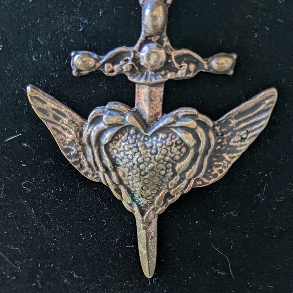 Fashion Necklace Chunky Metal 3 PC Statement Ornate w/Large Cross 18" - Picture 7 of 9